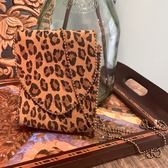 Vintage Nina Arjani Leopard Leather Bag
